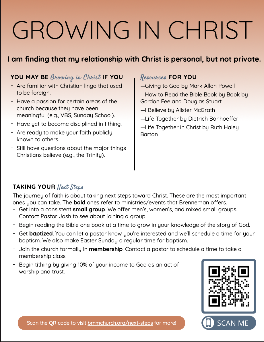 Growing in Christ, Part 2